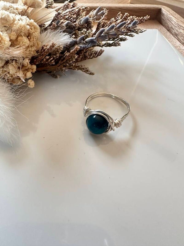 Copper Ring with Blue Tigerseye