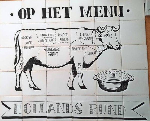 vleeskoe op 30 witjes  zwart wit