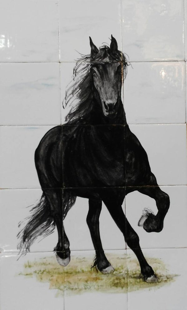 Fries hynder, paard, op 15 Friese witjes