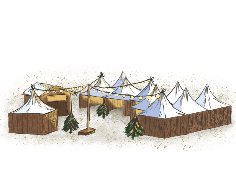 Weihnachtsmarkt skizziert ©Lina Mörking