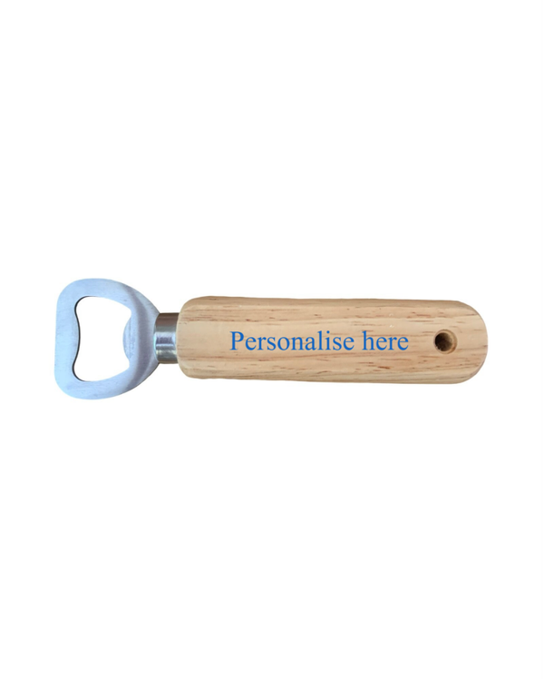 Engraved Wooden Bottle Opener – Personalised Keepsake Gift