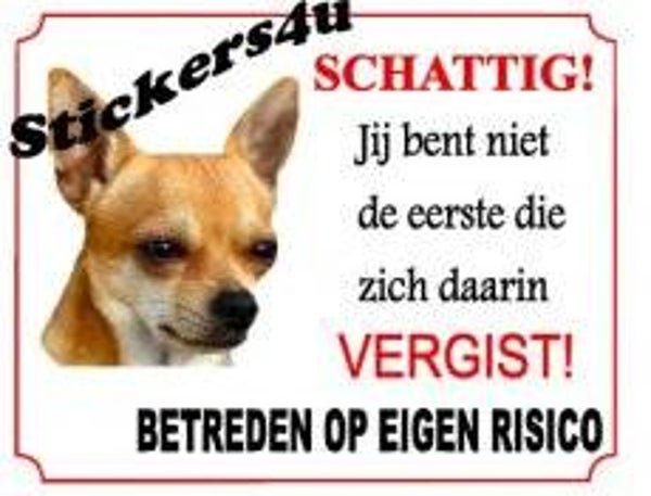 Waakbord "Schattig,..." met eigen foto