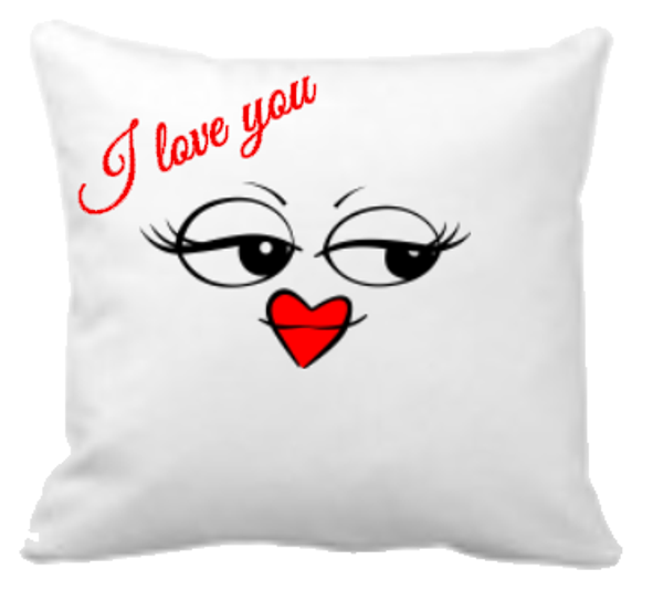 Kussen I love you gezichtje
