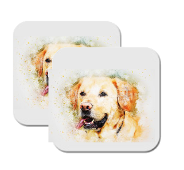 4 onderzetters Golden retriever