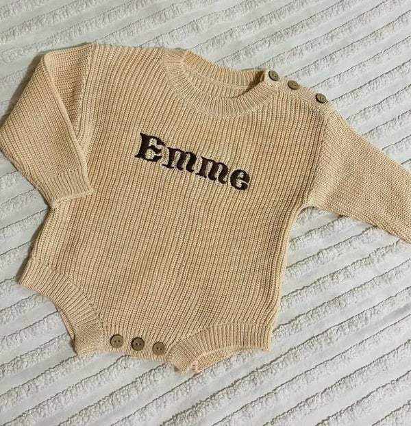 Knitted Romper With Name
