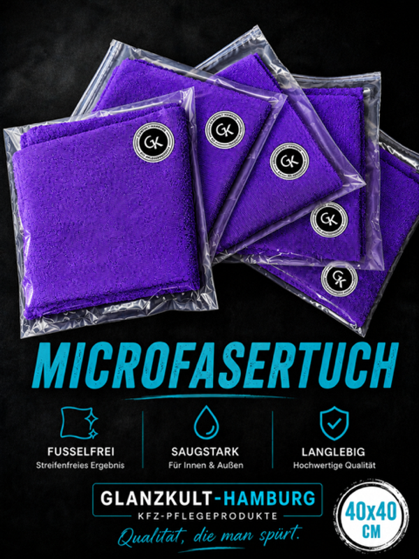 GKH - Profi-Allroundtuch „Dual Fiber“ 40x40 | 380 GSM | blau od. vio I Einzeln od. 5er-Set