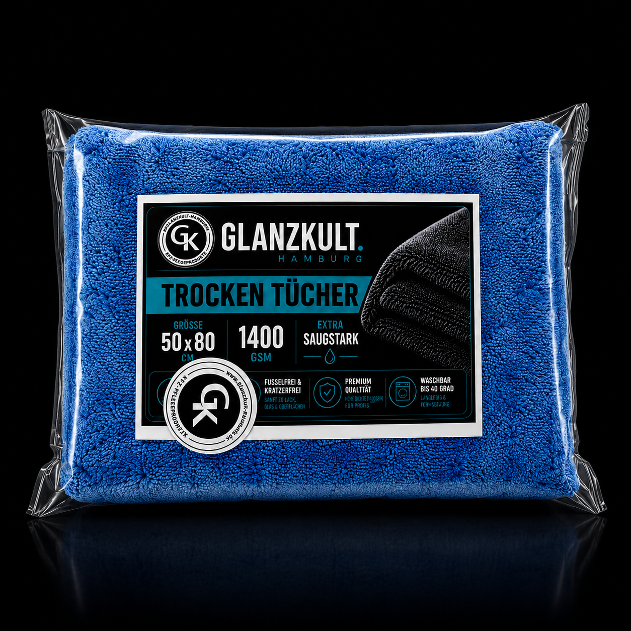 GKH - Trockentuch 50x80 I 1400 GSM I blau