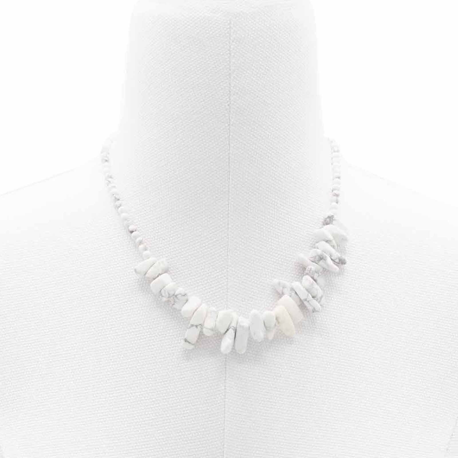 Longstone Gemstone Necklace - White Jasper