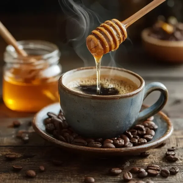 café con miel pura y natural