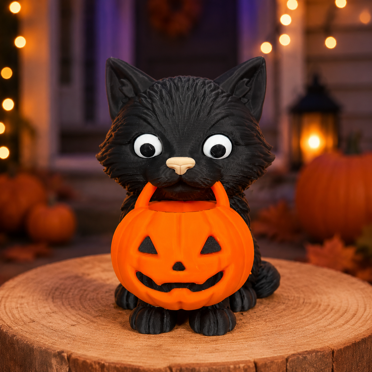 Black Cat Pumpkin Bucket