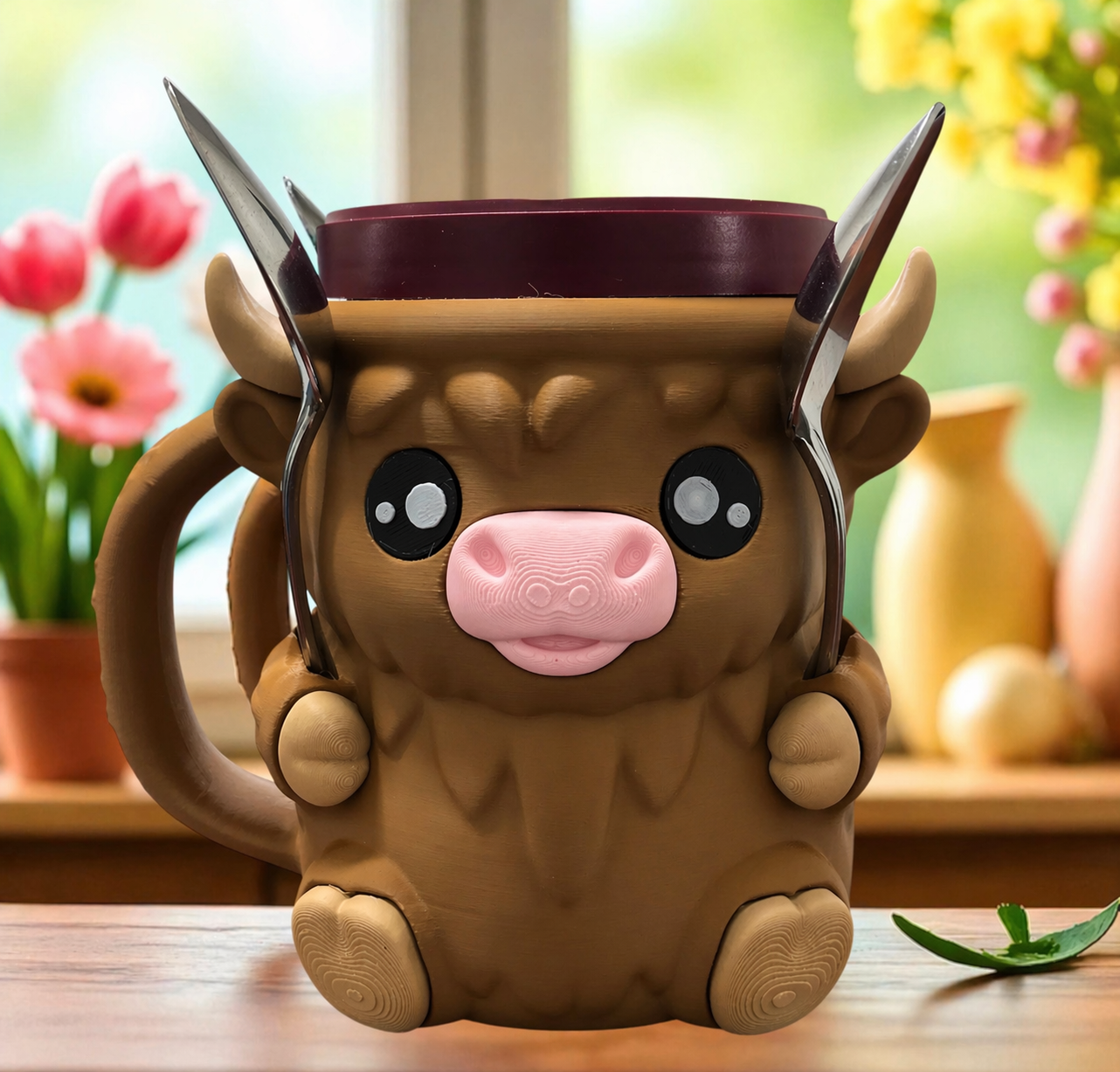 🐮 Highland Cow Ice Cream Pint Holder