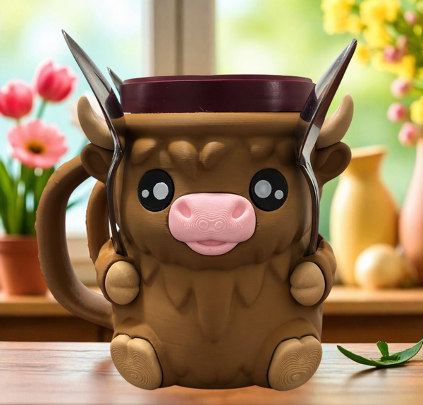 🐮 Highland Cow Ice Cream Pint Holder
