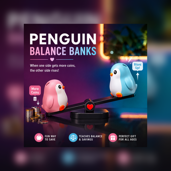 Penguin Seesaw Coin Bank | Interactive Saving Game for Kids, Couples