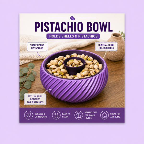 Pistachio Bowl | Double Snack Serving Dish for Nuts