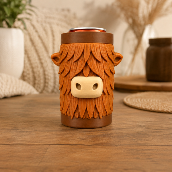 Highland Cow Decorative 12 oz Can Sleeve
