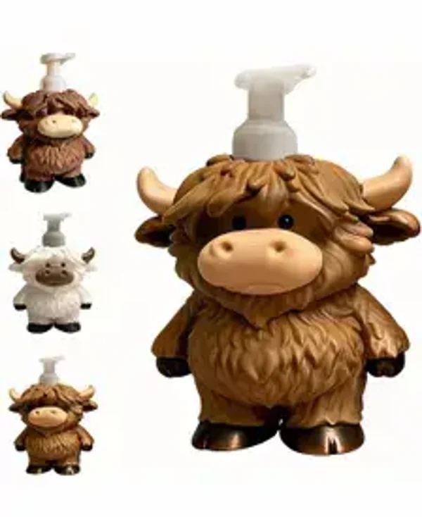 Highland Cow Soap Dispenser | Farmhouse Kitchen Bathroom Decor