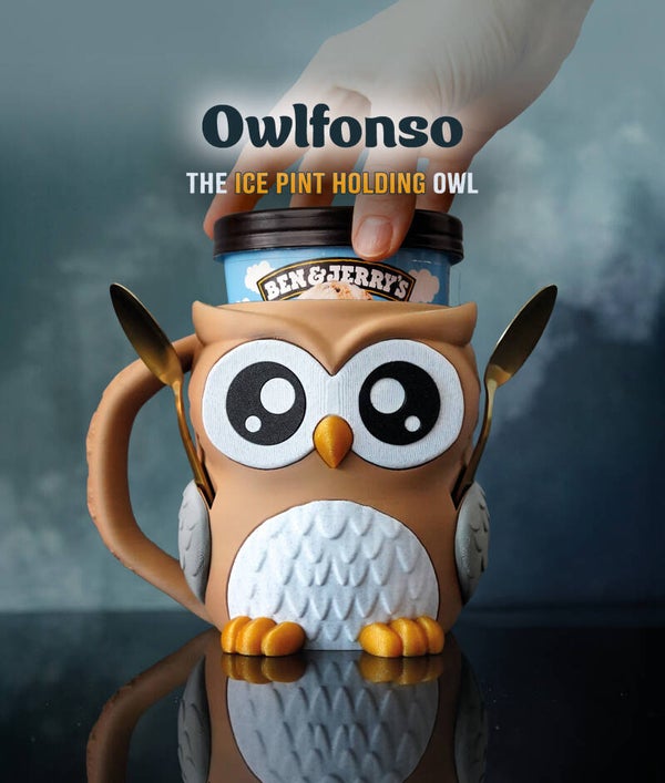 Owl Ice Cream Pint Holder