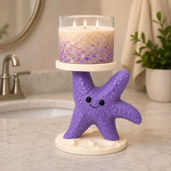 Starfish Bath & Body Candle Holder | Coastal Decor | Beach House Candle Display | Ocean Lover Gift | 3D Printed