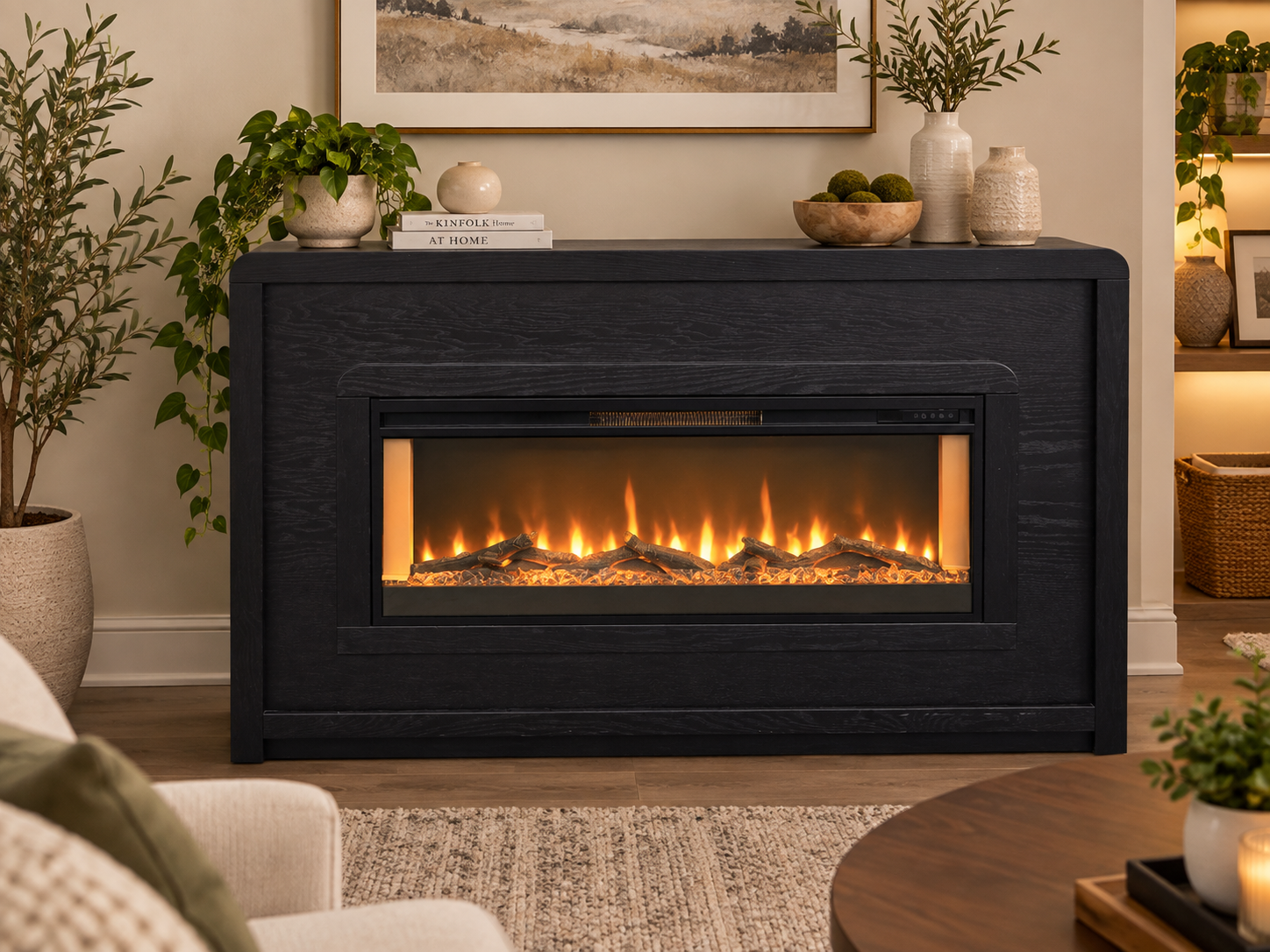 Black Electric Fireplace
