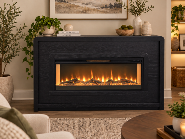 Black Electric Fireplace