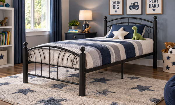 Twin bed with mattress