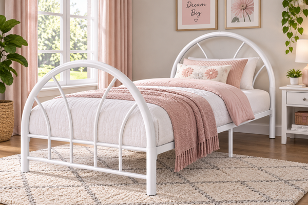 Twin Bed Frame Off White