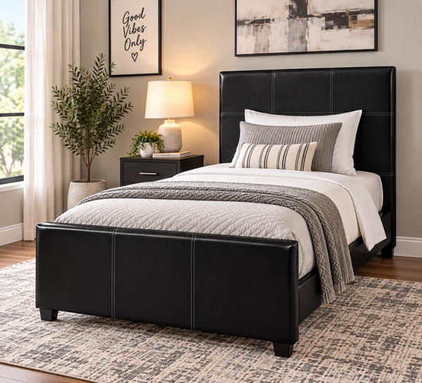 Twin Black Platform Bed