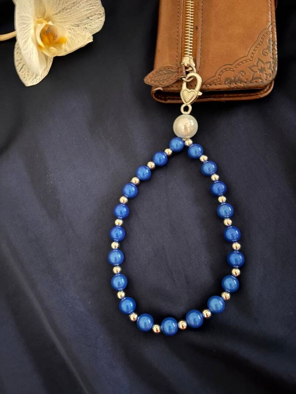 Handykette - Magic Pearls - Blau/Silber