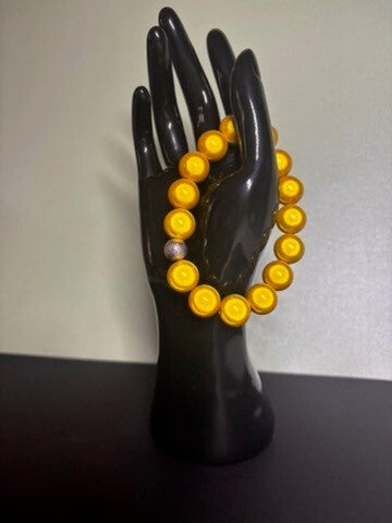 Elastisches Armband mit 10 mm Miracle Beads – Gelb