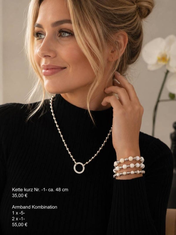 Set Kette kurz Nr. -1- ca. 48 cm  / Armband Kombi 5.1.1