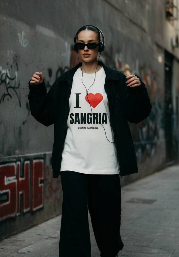 T-Hsirt I ❤️ SANGRIA <white>