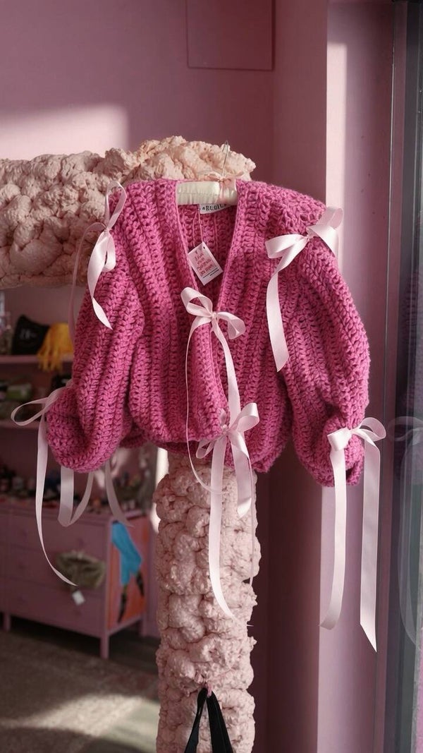 "Pink Bow" CARDIGAN