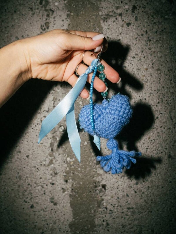 "BLUE HEART" Bag Charm