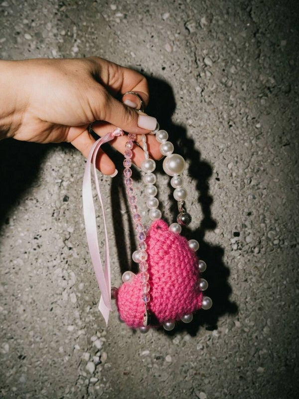 "PINK HEART" Bag Charm