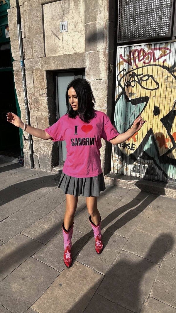 T-Shirt I ❤️ SANGRIA <pink>