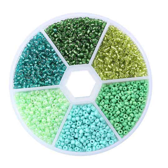 Rocailles Perlen Set grün