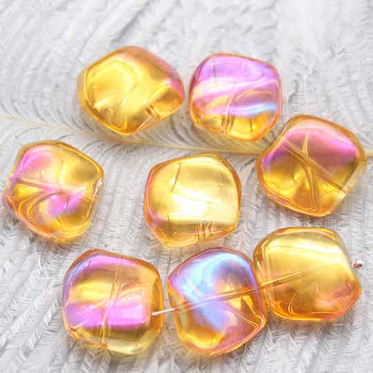 Muranoglas Perle orange 19mm x 17mm