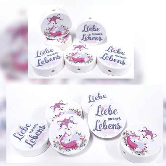 Fuchs Liebe meines Lebens Motivscheibe 3cm Holz