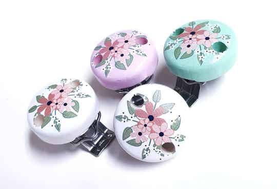 Holz Motivclips Frühlingsblumen