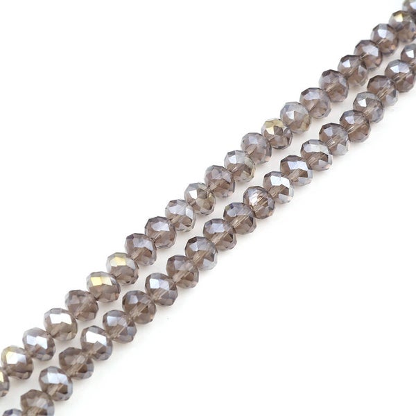 Glasschliffperlen 4mm grau