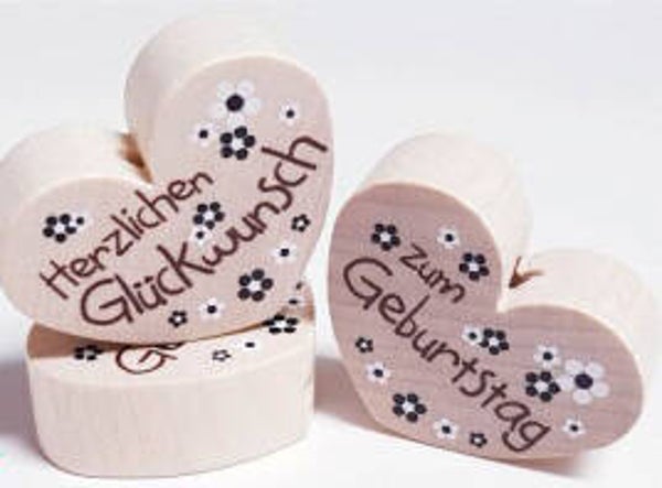 Herzlichen Glückwunsch zum Geburtstag Motivherz Holz