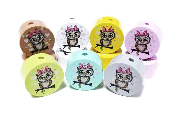 Eule Mädchen Motivscheibe Holz