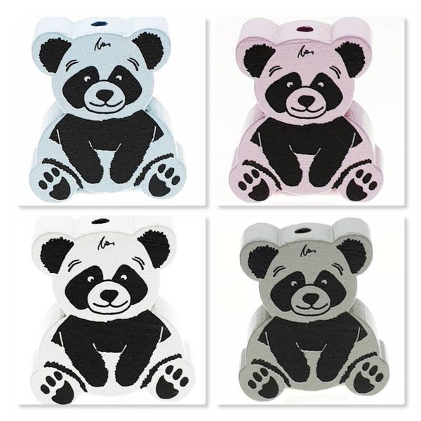 Panda Formperle Holz