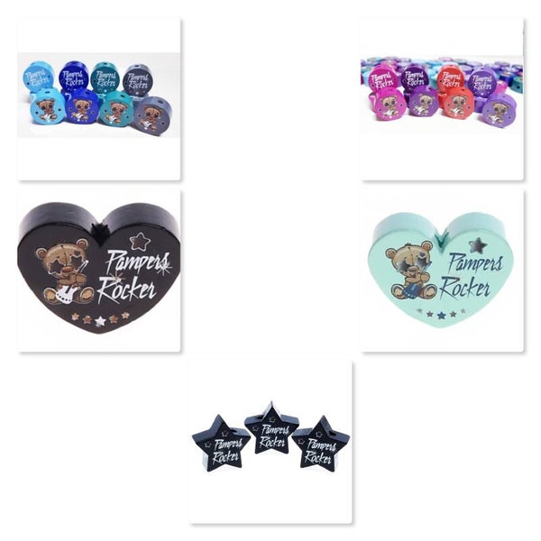 Teddy Pampers Rocker Motiv Holz