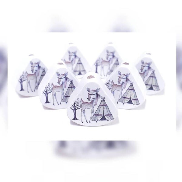 Reh im Wald Formperle Holz