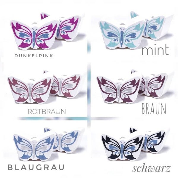 Schmetterling Formperle Holz