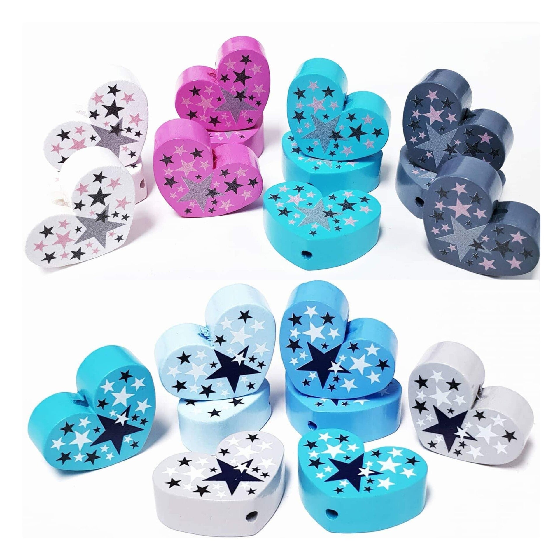 viele Sterne Motivherz Holz