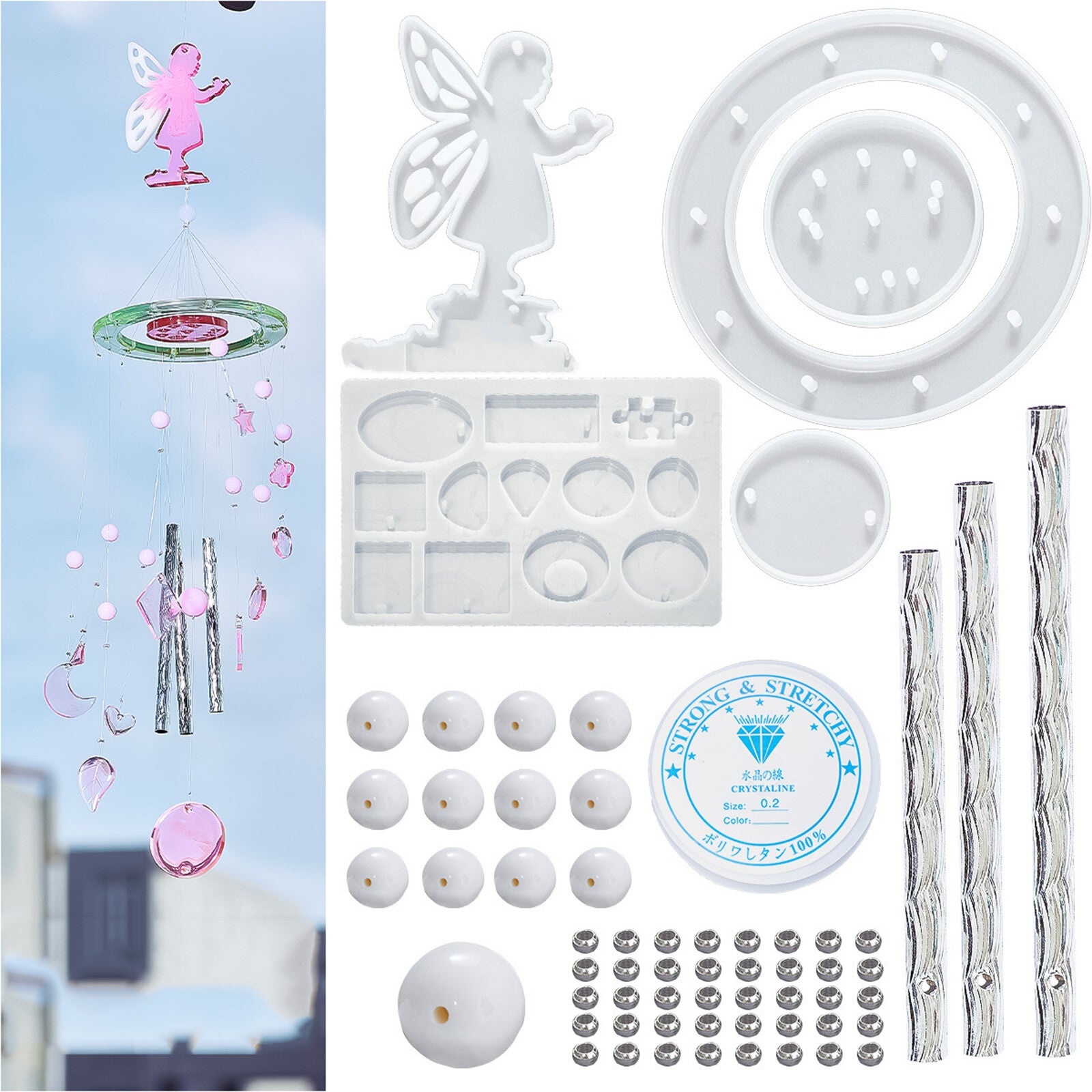 Silikon Giessform Windspiel Fee