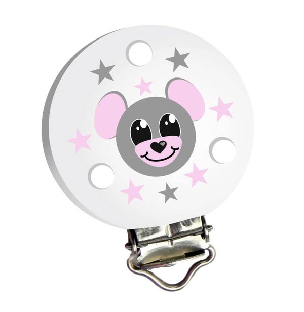 Holz Motivclip Maus