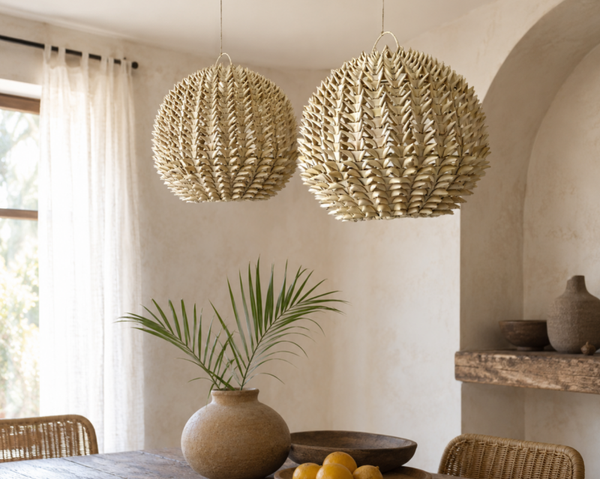 Gevouwen palmblad ronde lamp